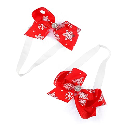 Milisten 2 Stück Teiliges Weihnachts Stirnband mit Schleife und Federn Festliches Haarschmuck für Mädchen Dehnbares Xmas Kopfbedeckung für Kostümpartys und Weihnachtsfeiern von Milisten