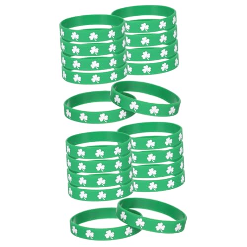 Milisten 20 Stk Irisches Armband Silikonarmband glücksbringer armband dekorative Armbänder Bulk-Armbänder für Kinder Männergeschenke kleeblatt armband Feiertagsarmbänder von Milisten