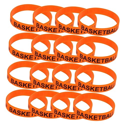 Milisten 20 Stück Basketball Handgelenkarmbänder mit Druck Unisex Armbänder für Partys und Veranstaltungen Basketball Muster für Erwachsene von Milisten