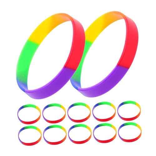 Milisten 20 Stück Silikon Armbänder für Pride Month Regenbogen Armbänder für Lgbt Feierlichkeiten für und Partys Flexibles und Haltbares Material von Milisten