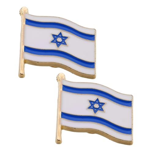 Milisten 2stücke Emaille-anstecknadeln Mit Israel-flagge Kreative Broschennadeln Für Partys Gedenkveranstaltungen Souvenir-schmuck Für Frauen Und Männer Jüdische Abzeichen von Milisten