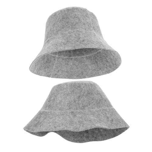 Milisten 2st Saunahut Aus Filz Saugfähige Duschhaube Befestigungselemente Für Planenösen Duschhaube Für Damen Für Den Innenbereich Modische n Filzhut Gefühlt Grey von Milisten