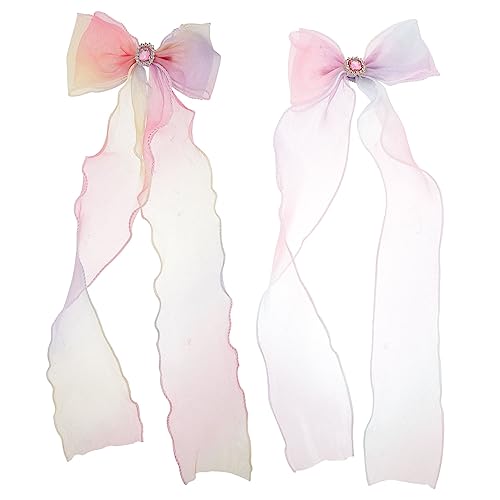 Milisten 2stücke Haarschleifen Mit Schleife Und Haarnadeln Für Mädchen Haarspangen Aus Band Mit Bogen Haarzubehör Für Junge Mädchen Süße Haarschmuck-accessoires von Milisten