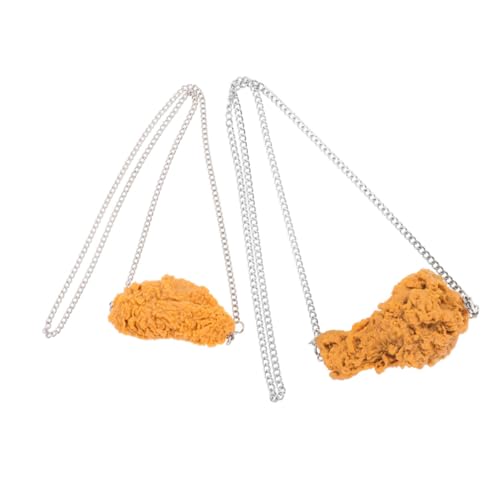 Milisten 2stücke Halskette Mit Simulation Anhänger Von Gebratenen Hühnchenflügeln Und Schenkeln Kreative Accessoires Für Männer Und Frauen Party Favor Blickfang Neuheit Lebensmittel von Milisten