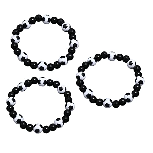 Milisten 3 Stück Teiliges Fußballfan-armband Minimalistisches Tragbares Fußball-motiv Modische Herren Sportarmbänder in Schwarz-weiß Bequem und Robust Geschenk für Fußballer von Milisten