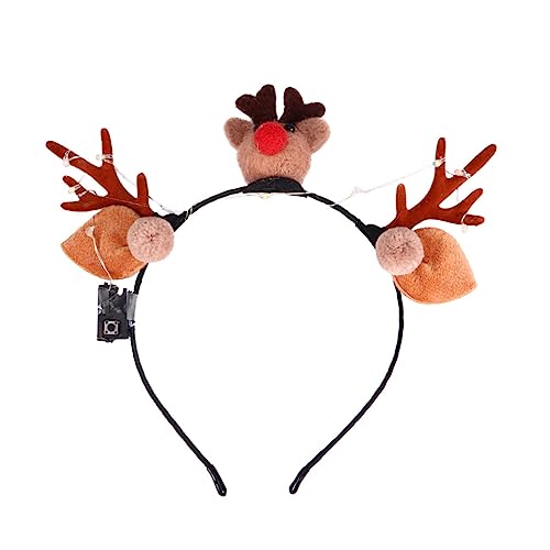 Milisten 3 Stück Teiliges Weihnachts Haarreif mit Leuchtendem Rentier Design Modisch und Langlebig für Erwachsene und Festlicher Haarschmuck für Party Kostüm und Weihnachtsfeier von Milisten