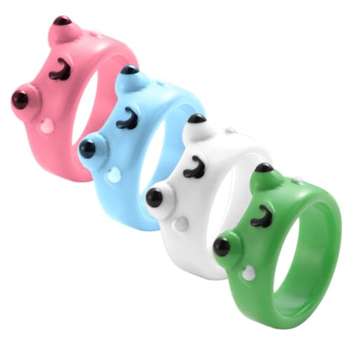 Milisten 4stücke Froschring Harz Schmuck Für Frauen Süße Cartoon Ringe Entzückende Fingerringe Einzigartige Party Ringe Kawaii Mit Frosch Design von Milisten