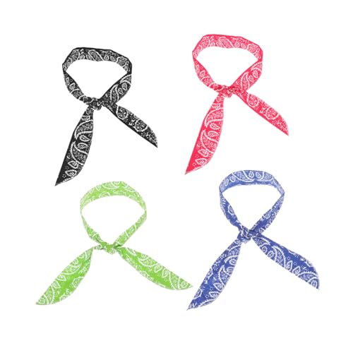 Milisten 4 Stück Leichtes Hautfreundliches Teiliges Dekoratives Haarband Kühler Sommer Haarschal Sportliches Stirnband Modisch Eleganter Haarschmuck für Damen Angenehm und Schonend für von Milisten