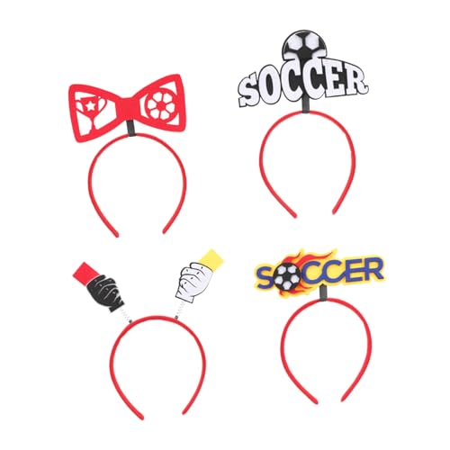 Milisten 4 Stück Teiliges Fußball Haarband Leichte Bequeme Sport Haarschmuck Kreative Fußball Designs für Wettbewerbe und Party Dekorationen Praktische und Modische Haarschleifen von Milisten