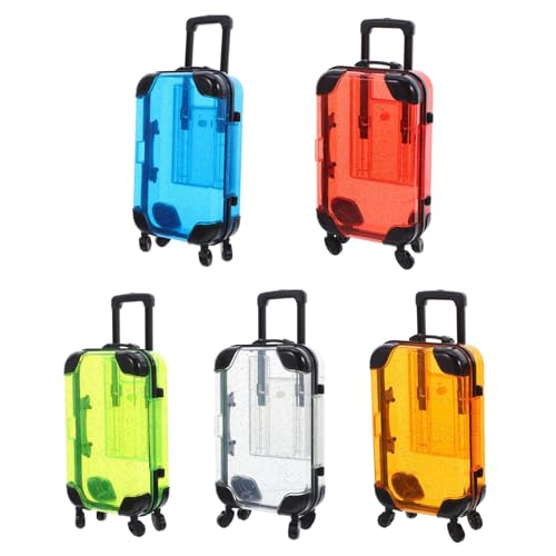 Milisten 5 Teiliges Kindergepäckkoffer Spielset Kinderspielzeugbehälter Kleinkindkoffer Kinderspielzeugkoffer Reisekoffer Miniatur Kindergepäck Kindertrolley Minigepäck von Milisten