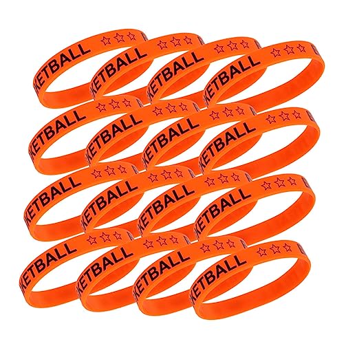 Milisten 50 Stück Bedrucktes Basketballarmband Elastisches Armband Basketball-armband Mit Aufdruck Armbänder Für Männer Kinder-handgelenkleine Sport-gummiarmbänder Zubehör Kieselgel von Milisten