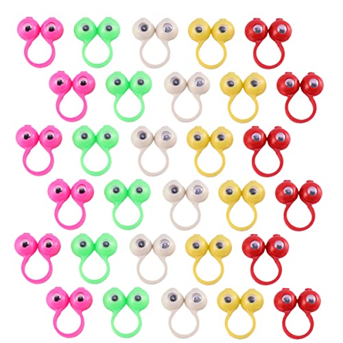Milisten 50 Stücke Finger Spielzeug Wackelaugen Fingerring Puppen für Kinder Kreatives Lernspielzeug für Partys und Spiele von Milisten