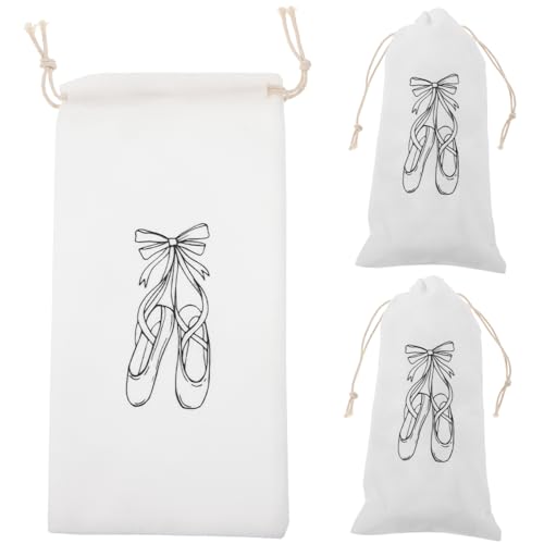 Milisten Ballettschuhtasche 3 Stück Mit Kordelzug Aus Strapazierfähigem Material Für Damen Und Mädchen Zur Aufbewahrung Von Tanzschuhen Leicht Und Schnell Zu Reinigen von Milisten