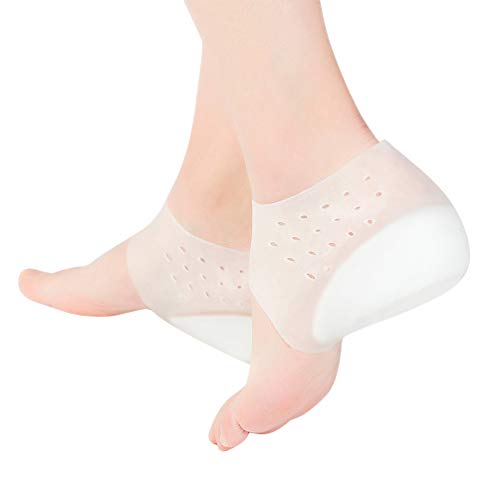 Milisten Fersenschutz Socken Silikon Fersensocken Gel Unsichtbare Höhe Erhöhte Einlegesohlen Fersensporn Gelkissen Schmerzlinderung für Damen Herren 40-46 Yard (5cm) von Milisten