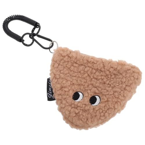 Milisten Plüsch-münzgeldbörse Mit Reißverschluss Süße Cartoon-Tasche Kleine Münze-aufbewahrung Für Damen Flauschiger Schlüsselanhänger Wechselgeld-Beutel von Milisten