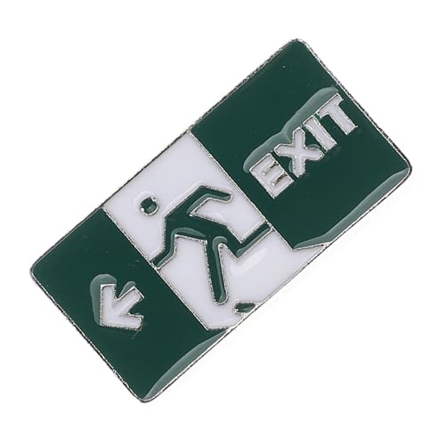 Milisten Exit Safety Night Pin Leuchtende Anstecknadel für Kleidung Taschen Ästhetische Metallbrosche für Modebegeisterte für Anzüge Rucksäcke Lustige Emaille Nadel mit Notausgangsdesign von Milisten