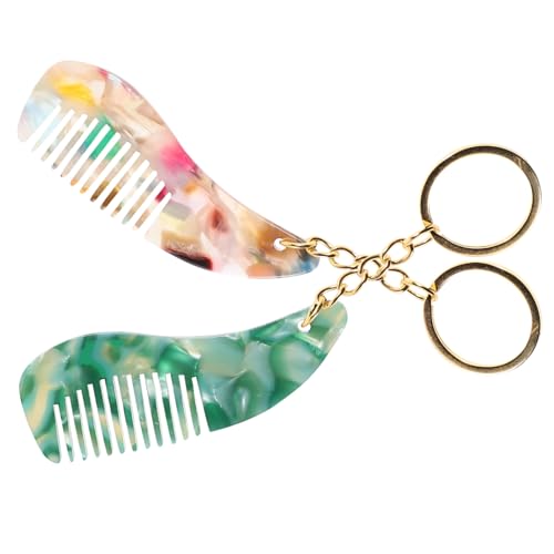Milisten Mini-haarkamm Für Damen Tragbarer Reisekamm Kleiner Handtaschenanhänger Stylingkamm Für Unterwegs Bunter Schlüsselanhänger Mit Kammfunktion von Milisten
