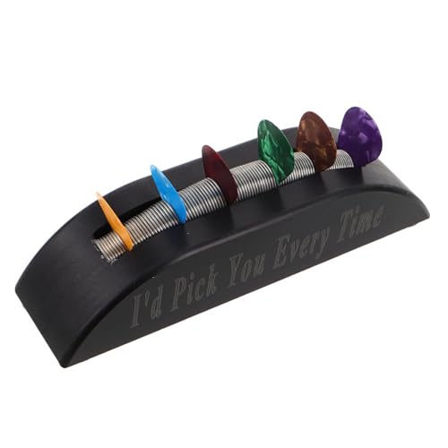 Milisten PVC Gitarren Plektrum Halter mit Federspannung Tragbares Pick Aufbewahrungsbox für Akustikgitarre Bass und Ukulele Schwarzer Stabiler Plectrum Organizer von Milisten
