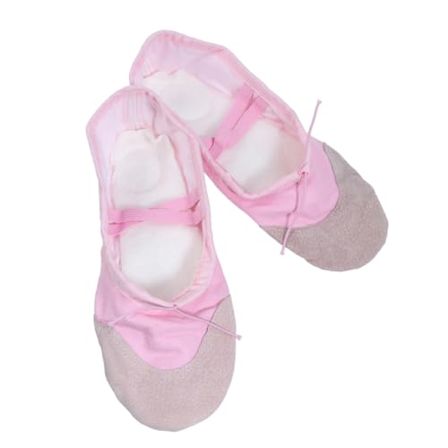 Milisten Rutsch Ballettschuhe mit Professioneller Ledersohle Verstellbarem Elastikband Dehnbarem Material für Erwachsene Geeignet für Yoga Modern Dance Jazz und Ballett von Milisten