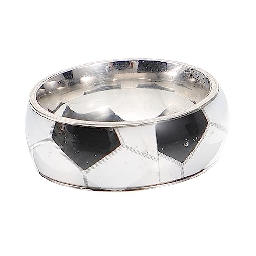 Milisten Titanstahl Herrenring mit Fußballmuster Langlebiger Sport Schmuck Glatter Verformungsresistenter Fingerschmuck Modischer Geschenkring für Männer und Fans von Milisten