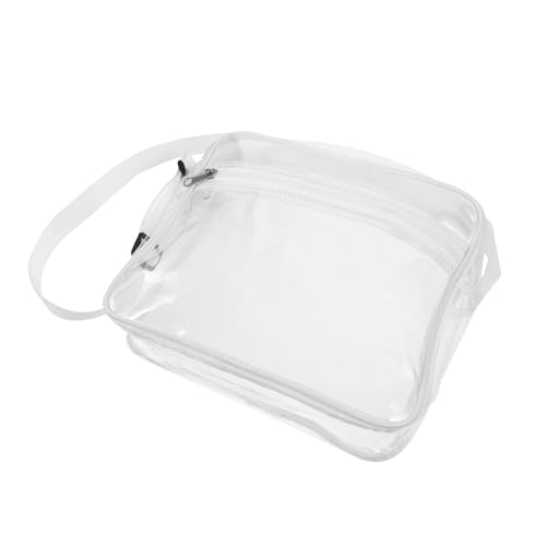 Milisten Transparente Leichte Kosmetiktasche mit Reißverschluss Schultertasche für Reisen Multifunktionale Aufbewahrungstasche für Make Up Toilettenartikel und Stifte Kompakt und Praktisch von Milisten