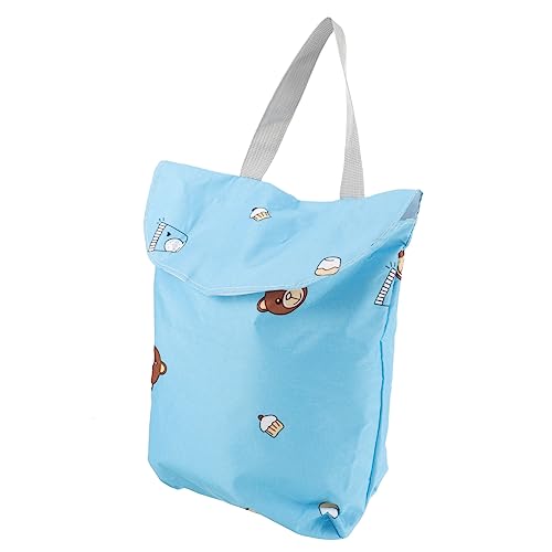 Milisten Tragbare Wickeltasche Für Faltbare Aufbewahrungstasche Multifunktionale Organizer-Tasche Für Windeln Babybekleidung Und Kleinigkeiten Für Und Ausflüge Blau Mit Bärenmotiv von Milisten