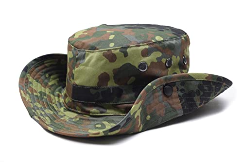 Original Bundeswehr Flecktarn Boonie Hut Camping Jagd Outdoor Sommer Cap, grün, Einheitsgröße von Militar