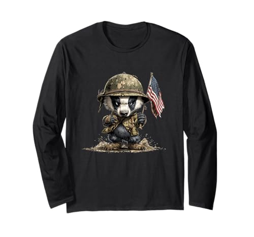 Militärisches Dachs Kostüm für Damen und Herren Langarmshirt Militärisches Dachs Kostüm für Damen und Herren Langarmshirt von Military Badger Outfit