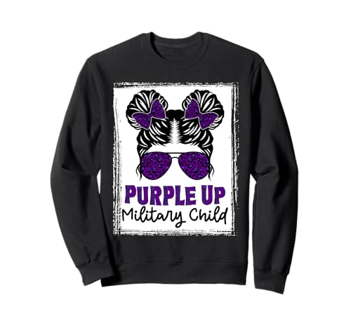 Lila für Militär-Kinder Monat des Militär-Kindes Sweatshirt Lila für Militär-Kinder Monat des Militär-Kindes Sweatshirt von Military Child Month Purple up For Military Kids