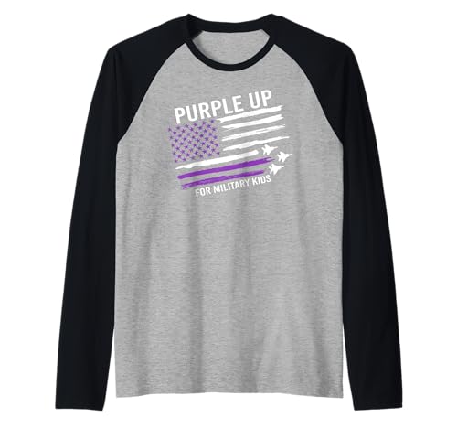 Purple Up For Military Kids Flag Military Child Month Raglan von Military Kids Military child Month Tee Store