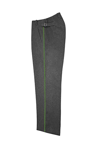 Militaryharbor Heer Officer Mountainer Stone Grey Wool Straight Trousers with Pipe-XL von Militaryharbor