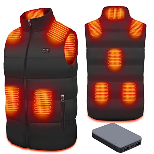 Miljgte Beheizbare Weste Herren Damen Beheizte Weste mit 16000mAh Akku 8 Heizzone und 3 Stufen Temperatu USB Aufladung Elektrische Heizweste Beheizbare Jacke Skifahren Angeln Camping von Miljgte