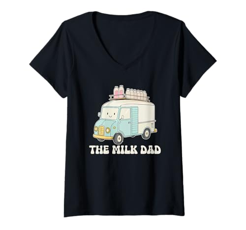 Damen Der Witz von Milk Dad, Vater und Vater T-Shirt mit V-Ausschnitt Damen Der Witz von Milk Dad, Vater und Vater T-Shirt mit V-Ausschnitt von Milk Maker Funny Job Profession Dad Jokes
