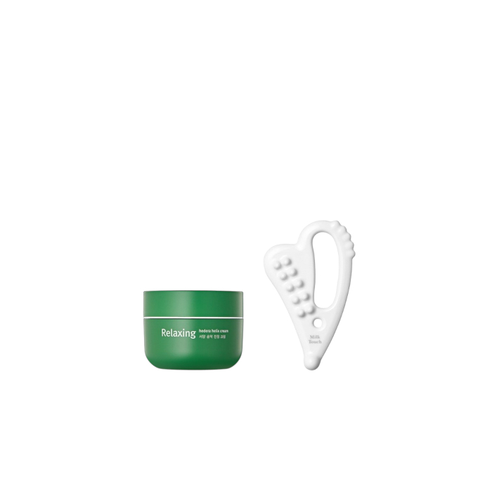 Milk Touch - Relaxing Hedera Helix Cream - 50ml (1ea) + Slim Face Ceramic Gua Sha -White (1ea) Set von Milk Touch