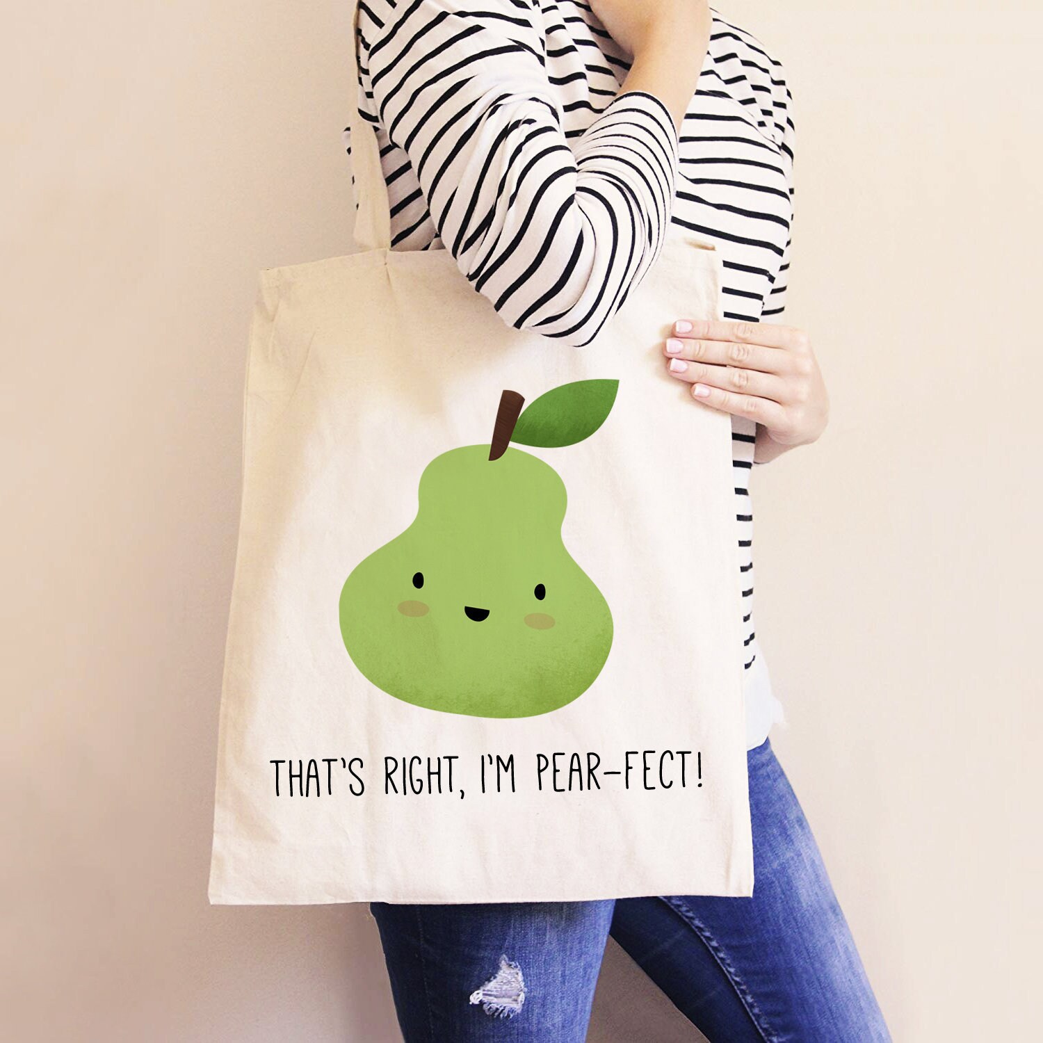 Birne Tragetasche, Lustige Umweltfreundliches Geschenk, Nachhaltiges Leben, Abfallfreies Große Beste Freundin Bibliothek Buch Tasche von MilkandCookies