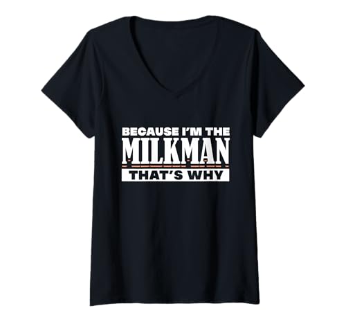 Damen Auffälliges Milkman-Statement-Design T-Shirt mit V-Ausschnitt Damen Auffälliges Milkman-Statement-Design T-Shirt mit V-Ausschnitt von Milkman Humor Designs