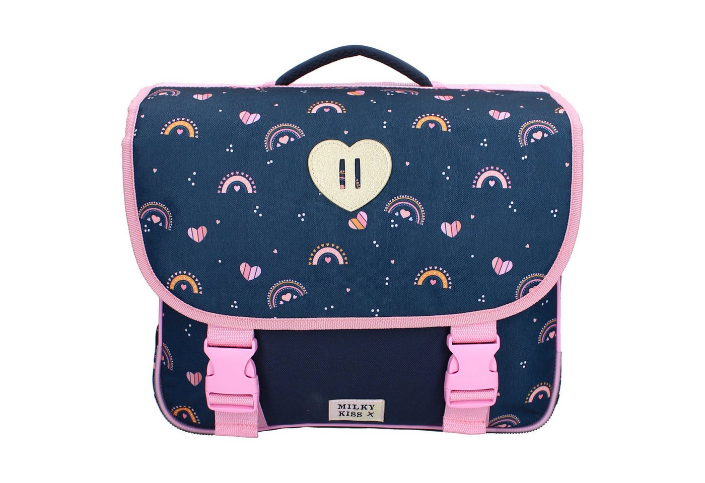 Milky Kiss Kinderrucksack Rucksack – Blau mit Regenbögen und Griff Schultasche (1-tlg) von Milky Kiss