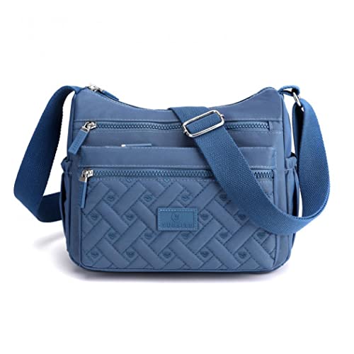 Milky Way Damen Multi Pocket Casual Crossbody Tasche Schultertasche Handtasche Mädchen Verstellbar Weich Große Kapazität Handtasche Handytasche für Einkaufen Reisen Arbeit, blau, Einheitsgröße von Milky Way