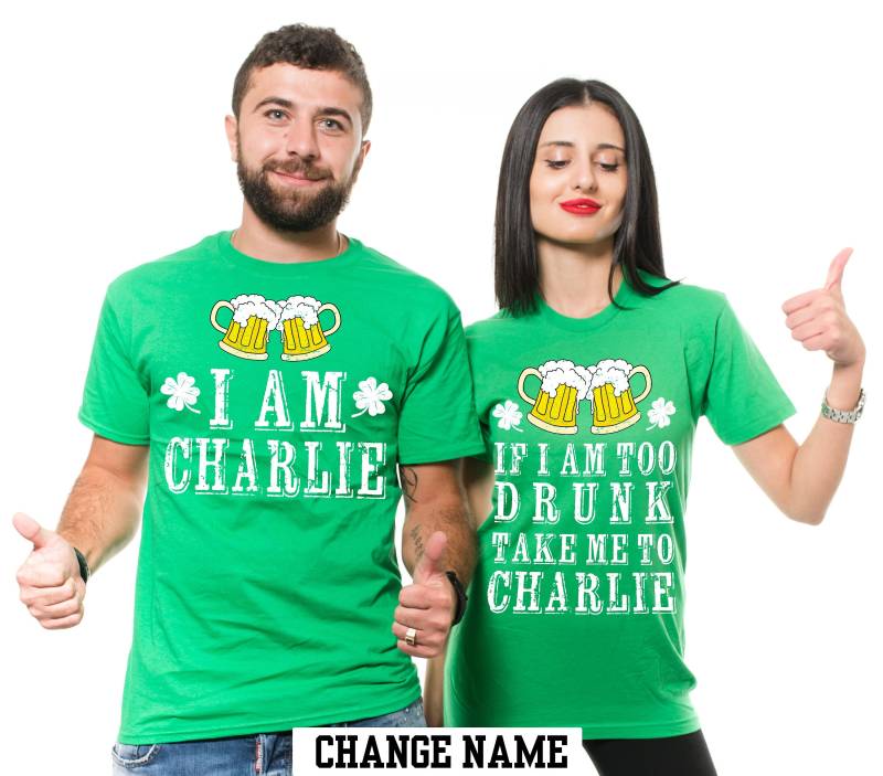 Personalisierte St. Patricks Day Paar Shirts Lustige Trinkende T-Shirts Personalisierte St. Patricks Day Paar Shirts Lustige Trinkende T-Shirts von MilkyWayTshirts