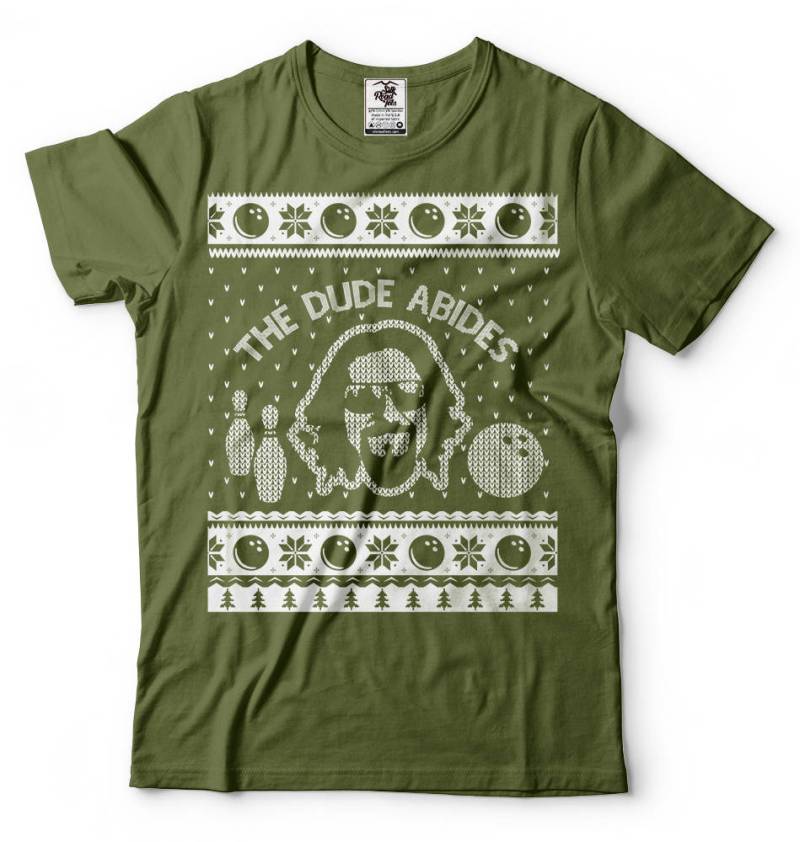 The Dude Abides Weihnachts T-Shirt Bowling Ugly Sweater Style von MilkyWayTshirts