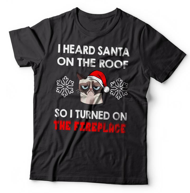 Grumpy Cat Weihnachten T-Shirt Lustiges Santa Xmas Party von MilkyWayTshirts