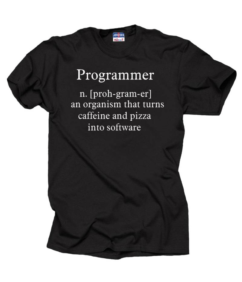 Programmierer-T-Shirt Programmieren Eines Organismus, Der Koffein Und Pizza in Software Chef-Shirt Verwandelt Programmierer-T-Shirt Programmieren Eines Organismus, Der Koffein Und Pizza in Software Chef-Shirt Verwandelt von MilkyWayTshirts