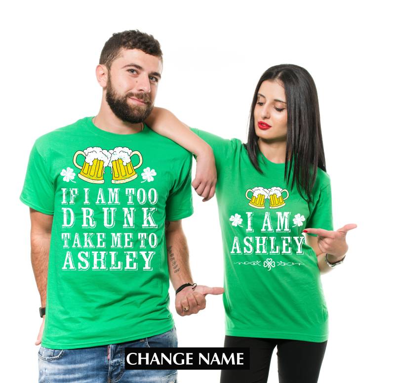 Benutzerdefinierte Name St. Patricks Day Paar T-Shirts Lustige Trinkende Pub-T-Shirts Benutzerdefinierte Name St. Patricks Day Paar T-Shirts Lustige Trinkende Pub-T-Shirts von MilkyWayTshirts