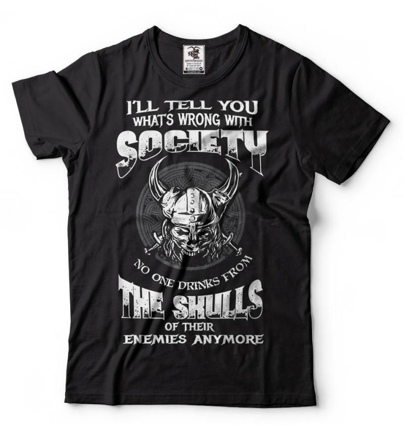 Wikinger Totenkopf T-Shirt Valhalla Odin T-Shirt von MilkyWayTshirts