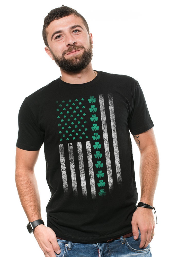st Patrick's Day Usa Flagge Shamrock T-Shirt von MilkyWayTshirts