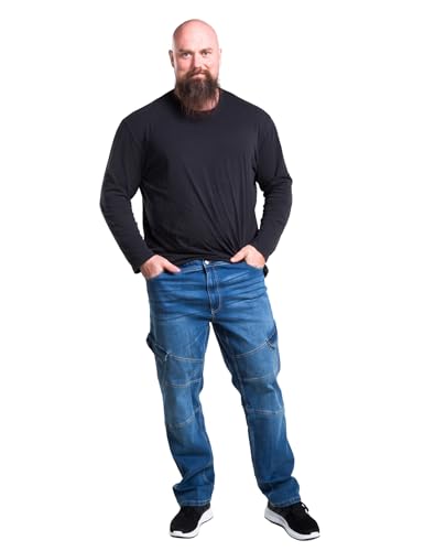 Mill&Tailor Cargo-Pants Blue Stone Größe 27 I Denim Herren-Hose mit 6 Taschen I Cargo Jeans aus 98% Baumwolle & 2% Elasthan I stylishe Outdoor-Hose aus Jeans-Stoff I Hosen in Übergrößen von Mill&Tailor