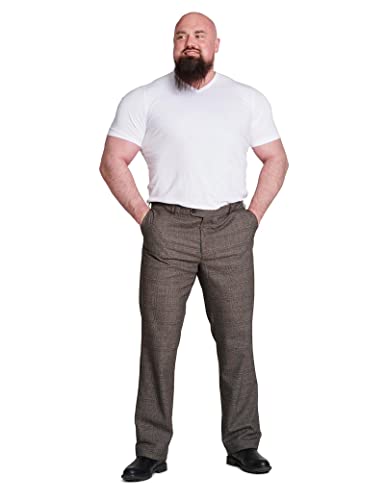 Mill&Tailor Herren Hose Braun Karo I Stoffhose für Männer I Hose Herren mit Dehnbund I Hose für Business & Freizeit I Regular Fit I Moderne Hose Herren von Mill&Tailor