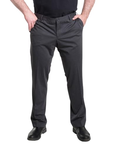 Mill&Tailor Herrenhose Anthrazit Größe 70 I Straight-Fit Hose aus 79% Polyester & 21% Viskose I Bequeme Pants mit Dehnbund I Jersey-Hose elegant & lässig mit 4 Taschen I Hosen in Übergrößen von Mill&Tailor