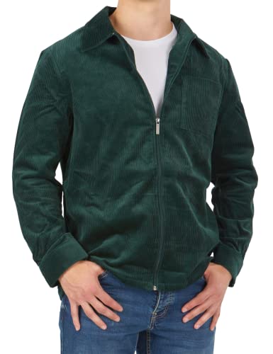 Mill&Tailor Overshirt Jacke Herren in Dunkelgrün I Cordhemd Jacke für Männer I Hemdjacke langarm I Herren Hemd stretch I Langarmshirt Herren I Übergrößen gerechte Passform von Mill&Tailor