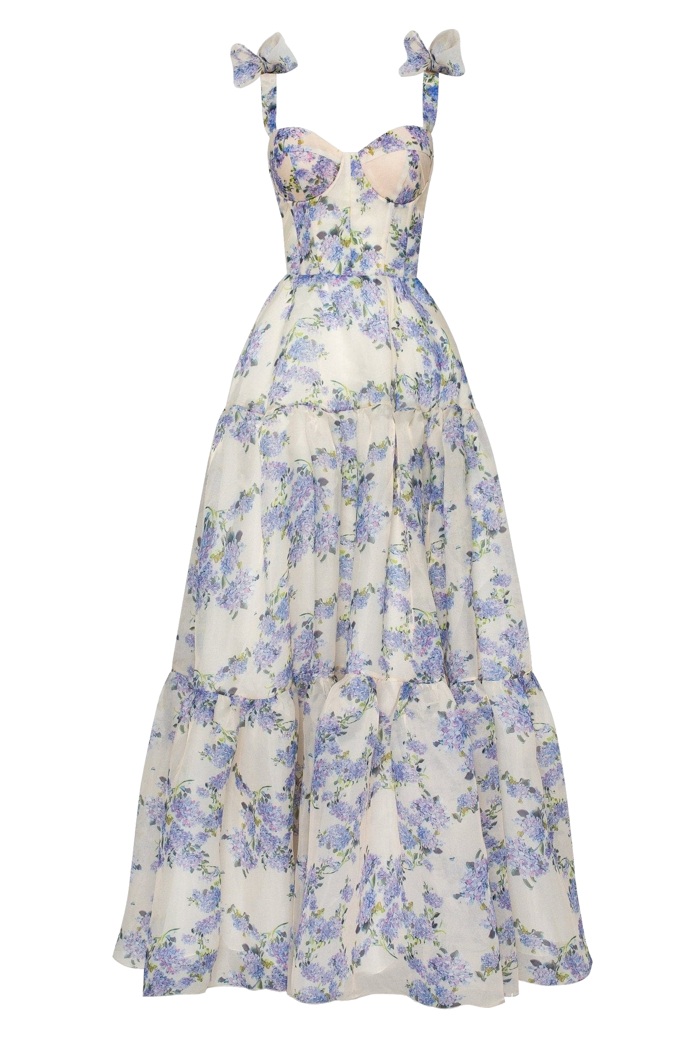 Hydrangea Tender floral maxi tie-strap dress - Multi color - XXL - Milla - Maxi dresses Hydrangea Tender floral maxi tie-strap dress - Multi color - XXL - Milla - Maxi dresses von Milla